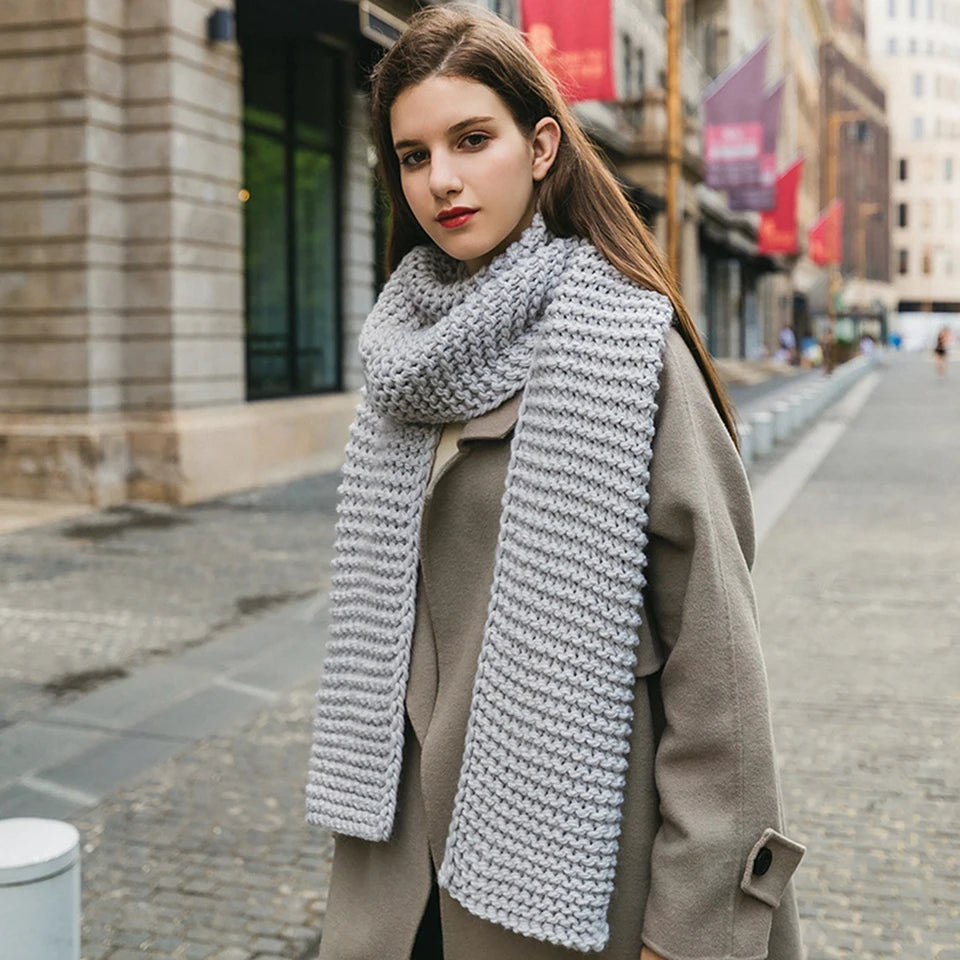 AcrylicFibers Durable And Tear-resistant Scarf For Winter Fashion Skin-friendly Scarf Female Autumn gray