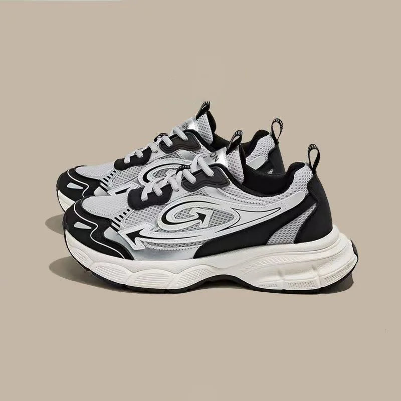 Retro unky Dad Shoes Men's Summer 2026 Thick Sole Hiking Sneakers Breathable Mesh Non-slip Casual Streetwear Footwear