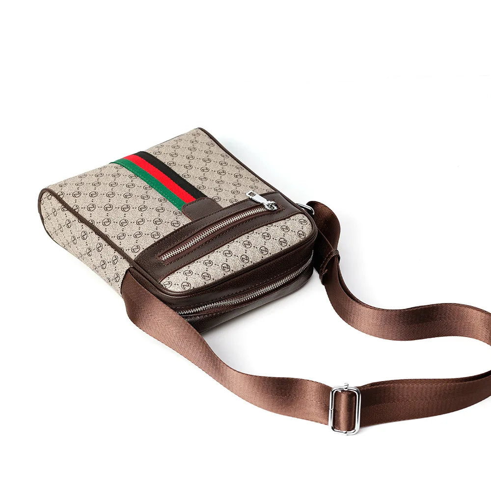 Luxury Design Men's Crossbody Bags Fashion Plaid Letter Printed Crossbody Bag Men Square Shoulder Bag Male Sling Messenger Bag