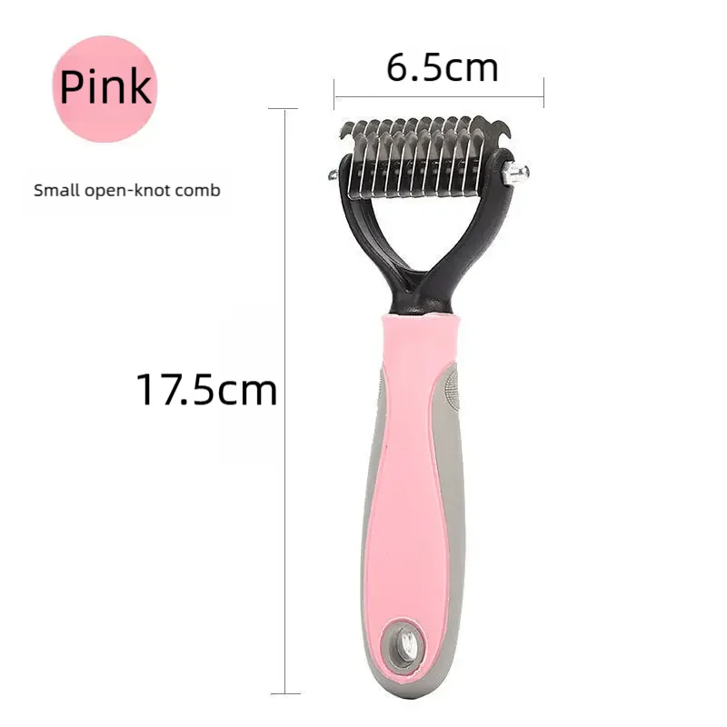 Pet Deshedding Brush Double Sided Pet Grooming Tool for Shedding and Dematting - Stainless Steel Dog Comb with Effective Results