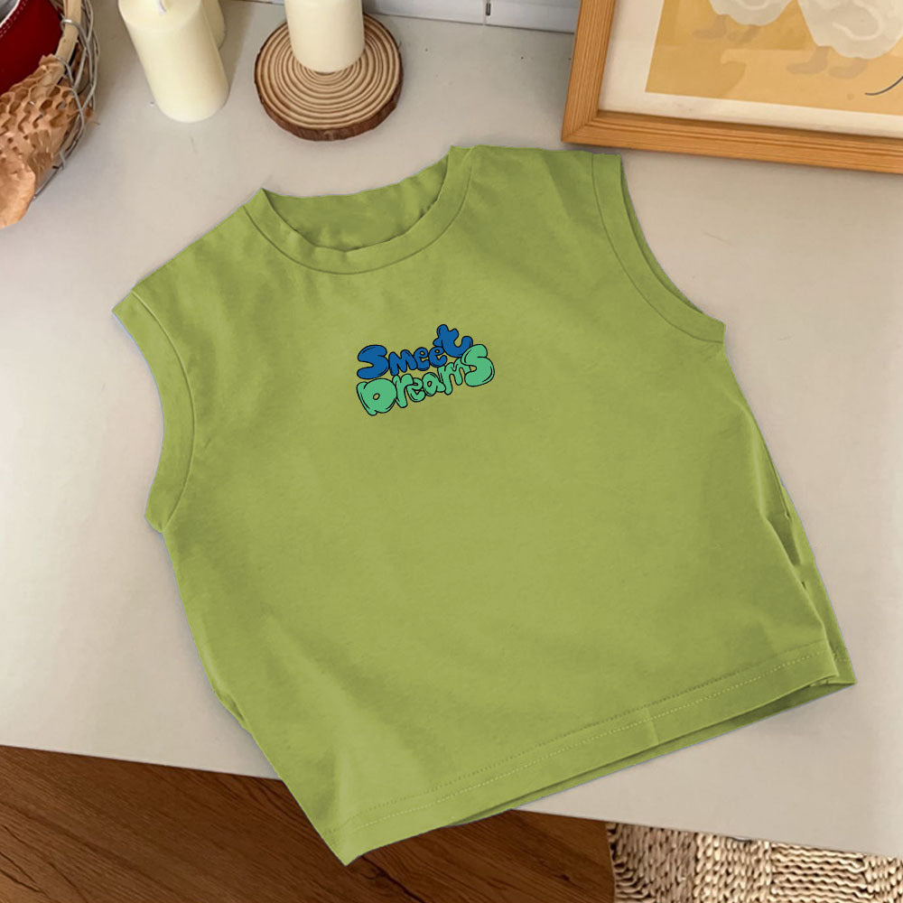 Children's Sleeveless T-Shirt Casual Versatile Kids Unisex Tank Top Shirt