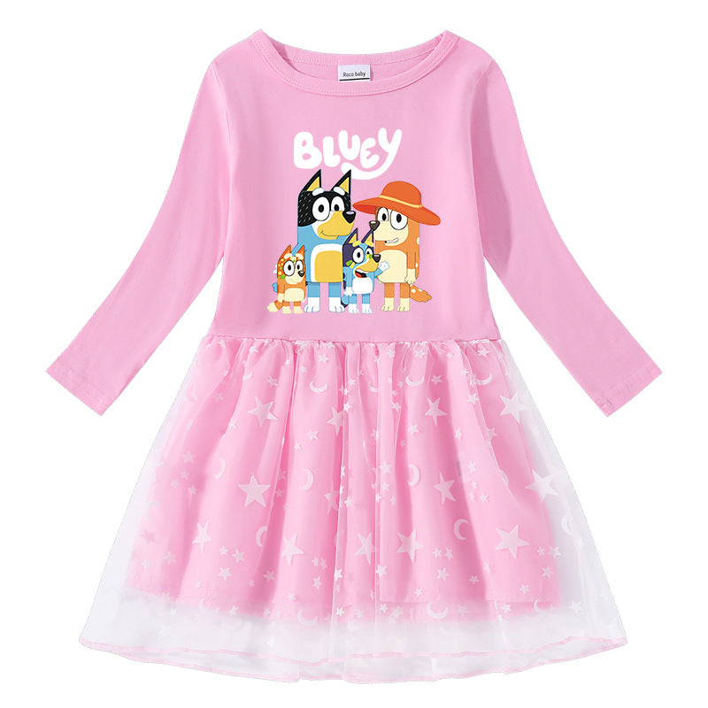 Girl's cotton printed cartoon dress