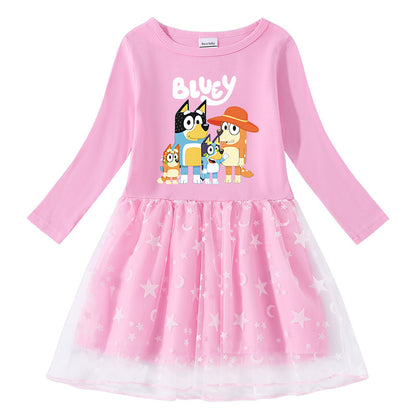 Girl's cotton printed cartoon dress