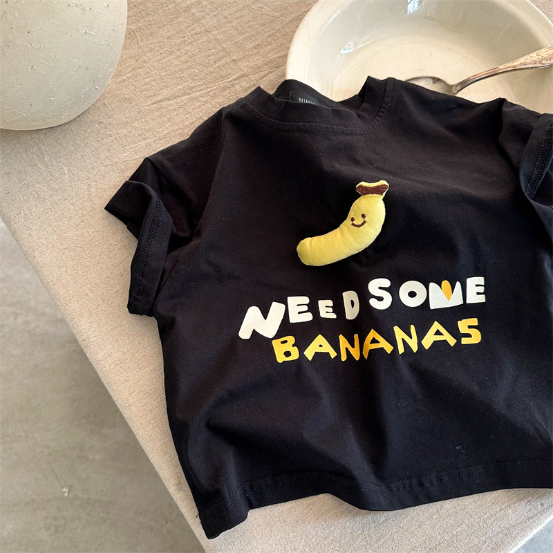 Children's Short Sleeve T-Shirt Cartoon Fruit 3D Character
