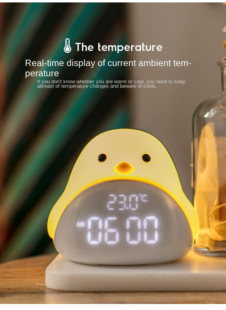 Time Bird LED Bedside Alarm Clock with Night Light – Cartoon Quiet Electronic Clock with USB Charging for Bedroom, Student Desk & Dormitory