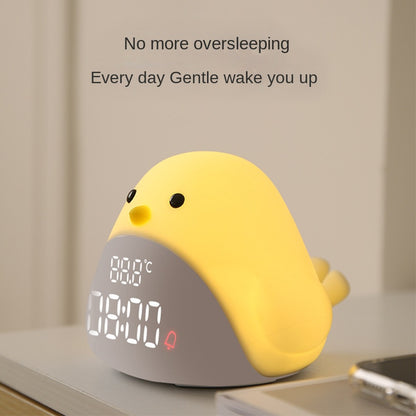 Time Bird LED Bedside Alarm Clock with Night Light – Cartoon Quiet Electronic Clock with USB Charging for Bedroom, Student Desk & Dormitory