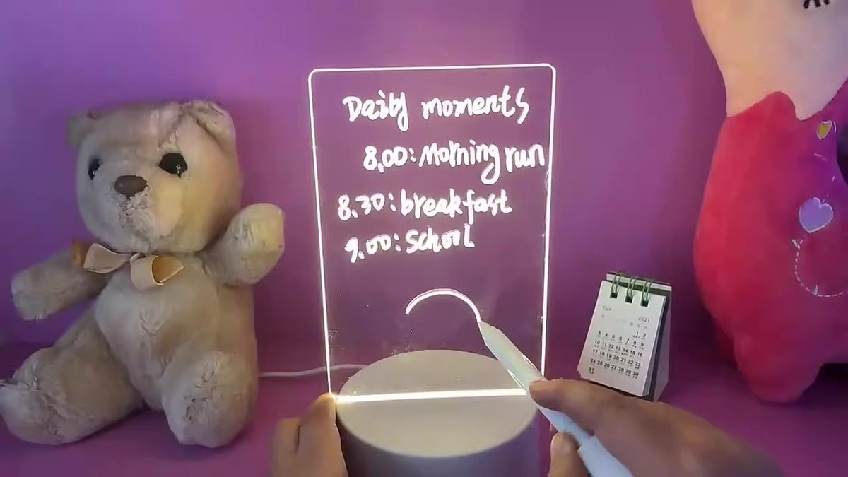 Take Down Notes And Light Up Your Space Transparent Luminous Acrylic Noteboard
