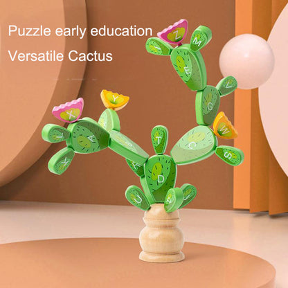 Children's Wooden Variety Cactus Immortal Ball Puzzle Building Blocks Montessori Early Education Puzzle Thinking Training Exercise Toy