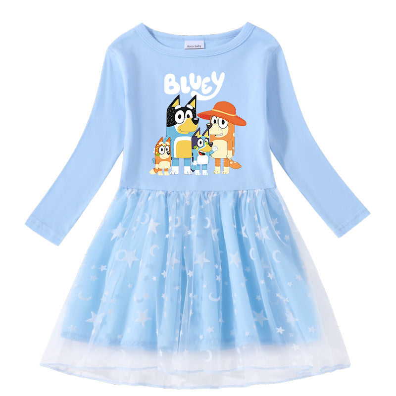 Girl's cotton printed cartoon dress