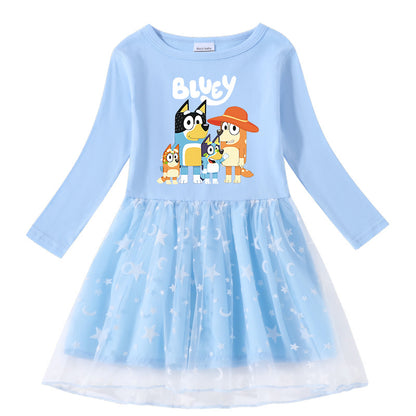 Girl's cotton printed cartoon dress