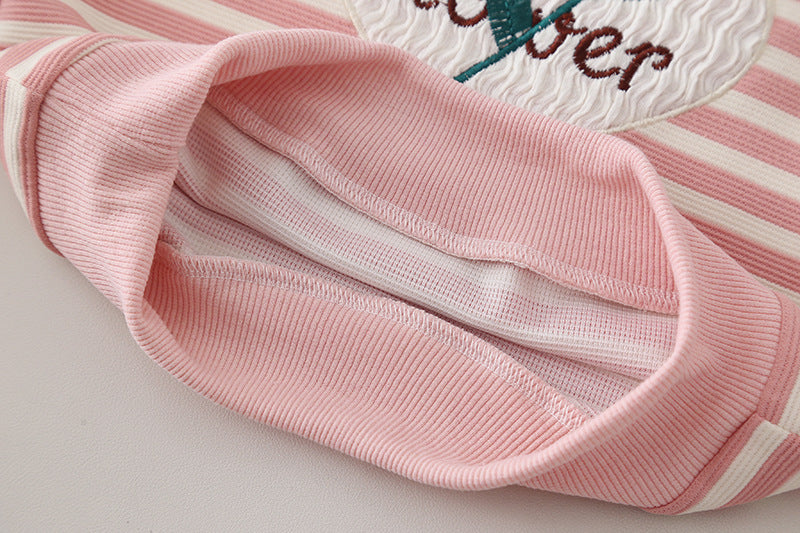 Children's striped casual long sleeved two-piece set baby autumn clothes