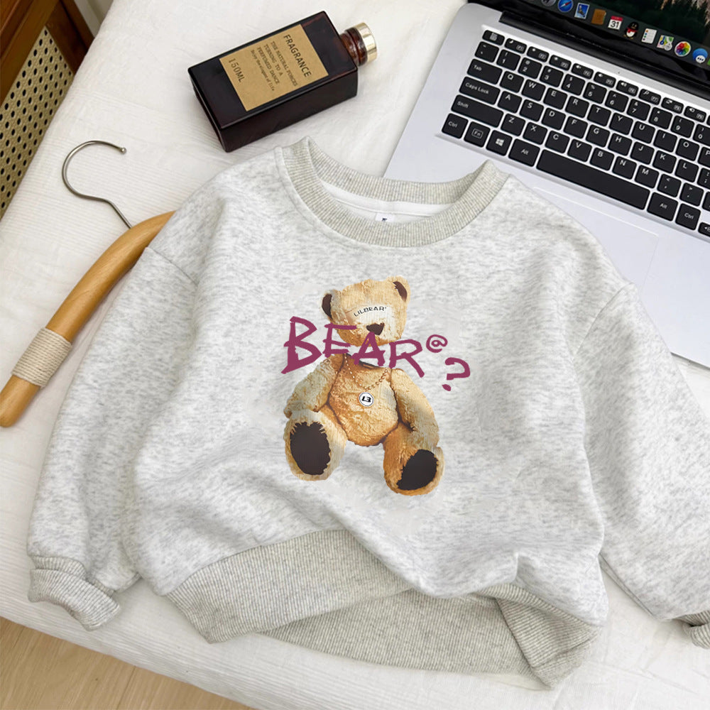 Fleece-Lined Unisex Kids' Crewneck Hoodie