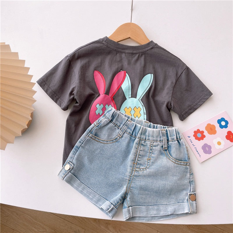 Kids Cute Cartoon Anime Short Sleeve T-Shirt Children's Unisex Top