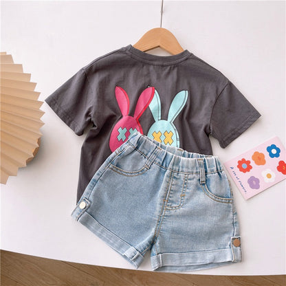Kids Cute Cartoon Anime Short Sleeve T-Shirt Children's Unisex Top