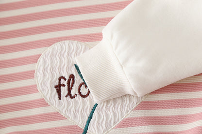 Children's striped casual long sleeved two-piece set baby autumn clothes