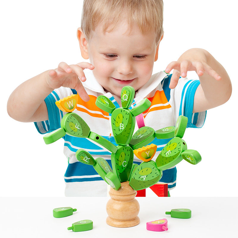 Children's Wooden Variety Cactus Immortal Ball Puzzle Building Blocks Montessori Early Education Puzzle Thinking Training Exercise Toy