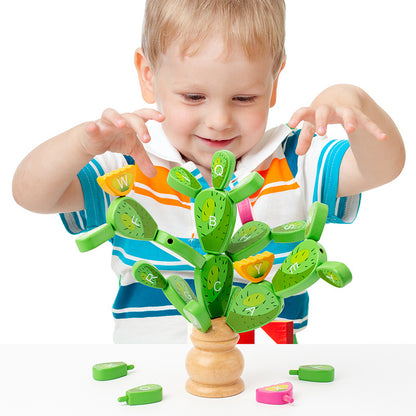 Children's Wooden Variety Cactus Immortal Ball Puzzle Building Blocks Montessori Early Education Puzzle Thinking Training Exercise Toy