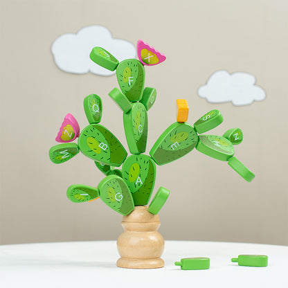 Children's Wooden Variety Cactus Immortal Ball Puzzle Building Blocks Montessori Early Education Puzzle Thinking Training Exercise Toy