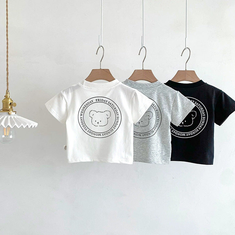 Children's Short Sleeve T-Shirt Cute Baby Cartoon Casual Kids' Top for Boys and Girls