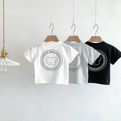 Children's Short Sleeve T-Shirt Cute Baby Cartoon Casual Kids' Top for Boys and Girls