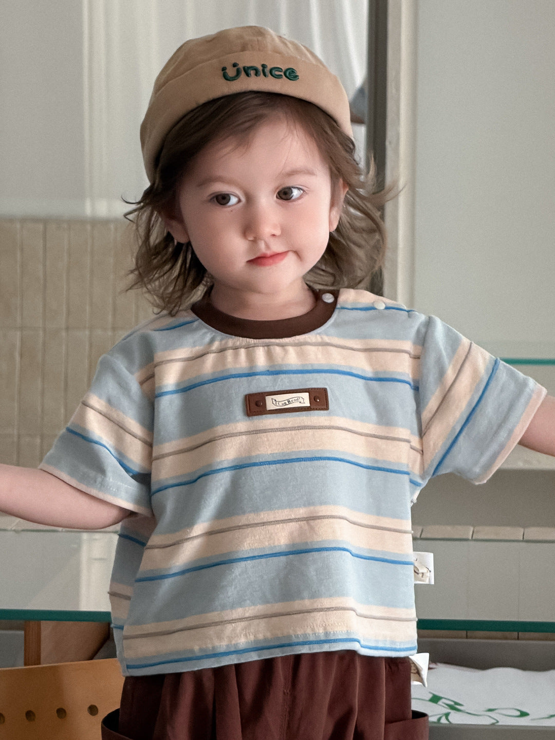 Two-Piece Set Toddler Short Sleeve Top Stylish Shorts and Soft Children's Clothing
