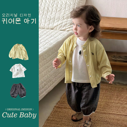 Outfit for Boys Short Sleeve Two-Piece Set, Simple and Versatile Soft Baby Clothing