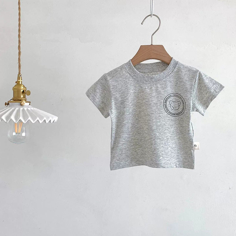 Children's Short Sleeve T-Shirt Cute Baby Cartoon Casual Kids' Top for Boys and Girls