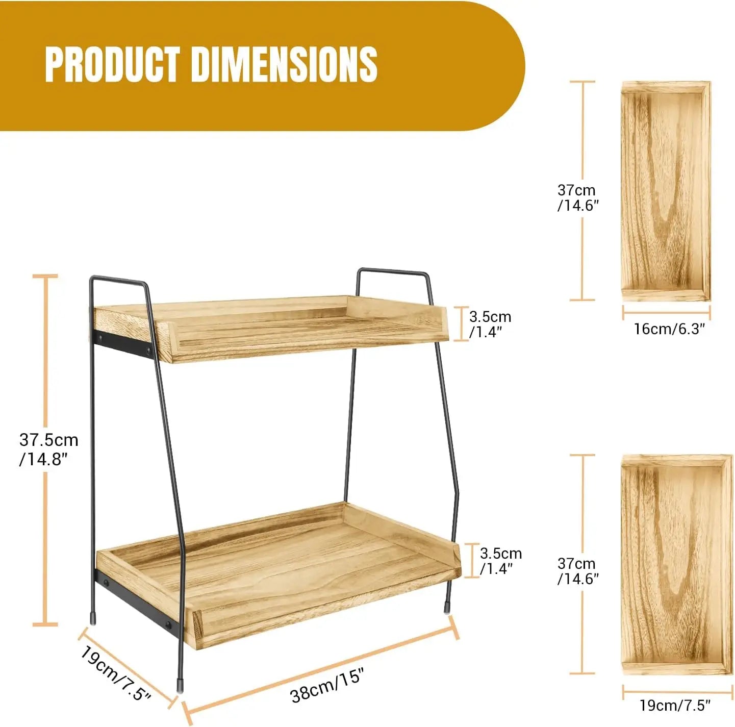 Coffee Station Organizer, 2 Tier Coffee Bar Accessories and Organizer, Display Stand Shelf Rack, Hot Chocolate Station Stand, Stylish Storage Tea Station for Mugs, Jars & Accessories