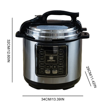 6L Smart Electric Pressure Cooker & Rice Cooker Stainless Steel Body 24 Hours Delay Timer Multi-function Soup Stew Yogurt Maker