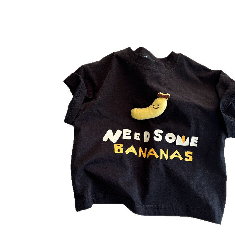 Children's Short Sleeve T-Shirt Cartoon Fruit 3D Character