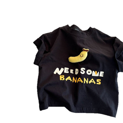 Children's Short Sleeve T-Shirt Cartoon Fruit 3D Character