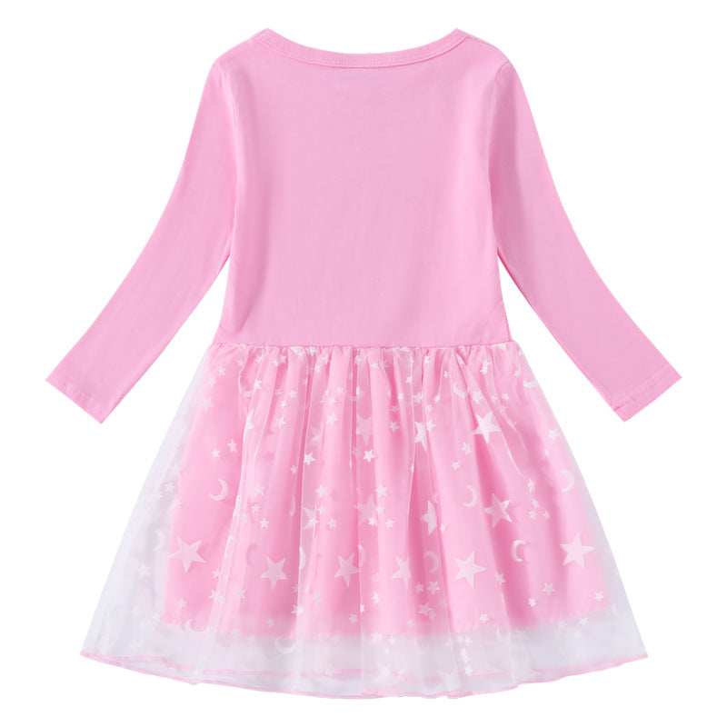 Girl's cotton printed cartoon dress