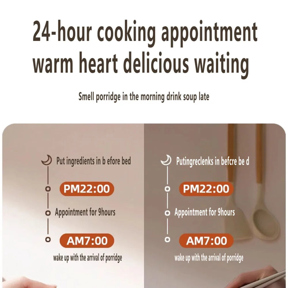 6L Smart Electric Pressure Cooker & Rice Cooker Stainless Steel Body 24 Hours Delay Timer Multi-function Soup Stew Yogurt Maker
