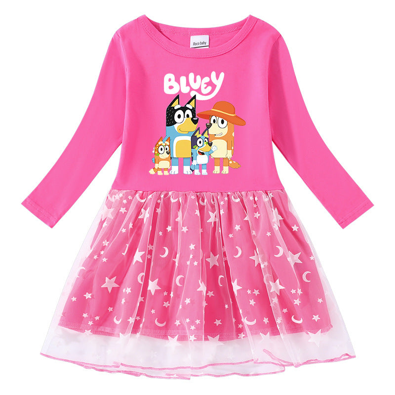 Girl's cotton printed cartoon dress