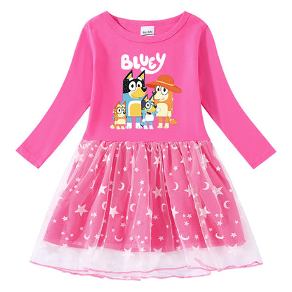 Girl's cotton printed cartoon dress