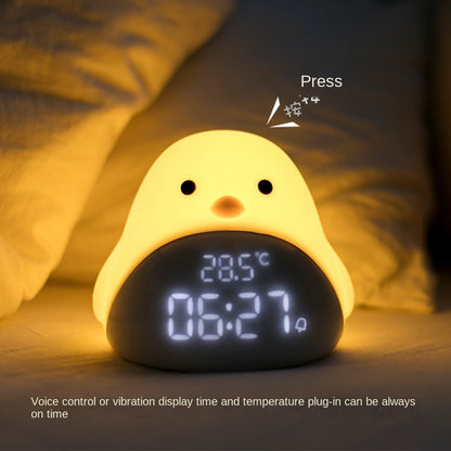 Time Bird LED Bedside Alarm Clock with Night Light – Cartoon Quiet Electronic Clock with USB Charging for Bedroom, Student Desk & Dormitory