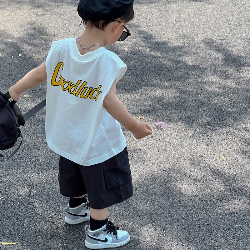 Baby Kids Sleeveless T-Shirt Casual Stylish Unisex Vest Top  Clothing