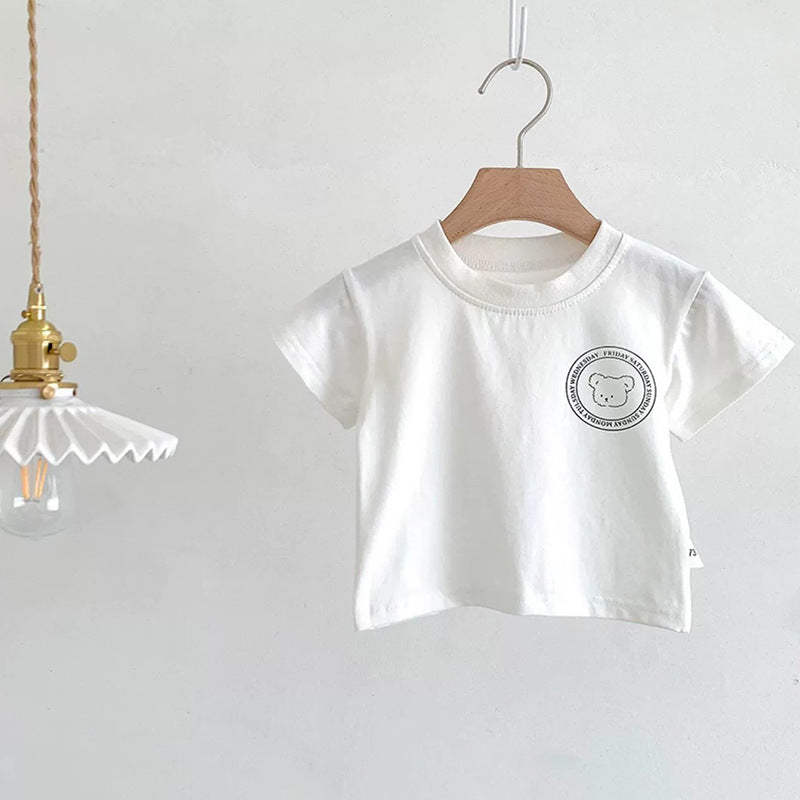 Children's Short Sleeve T-Shirt Cute Baby Cartoon Casual Kids' Top for Boys and Girls