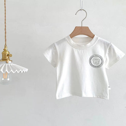 Children's Short Sleeve T-Shirt Cute Baby Cartoon Casual Kids' Top for Boys and Girls