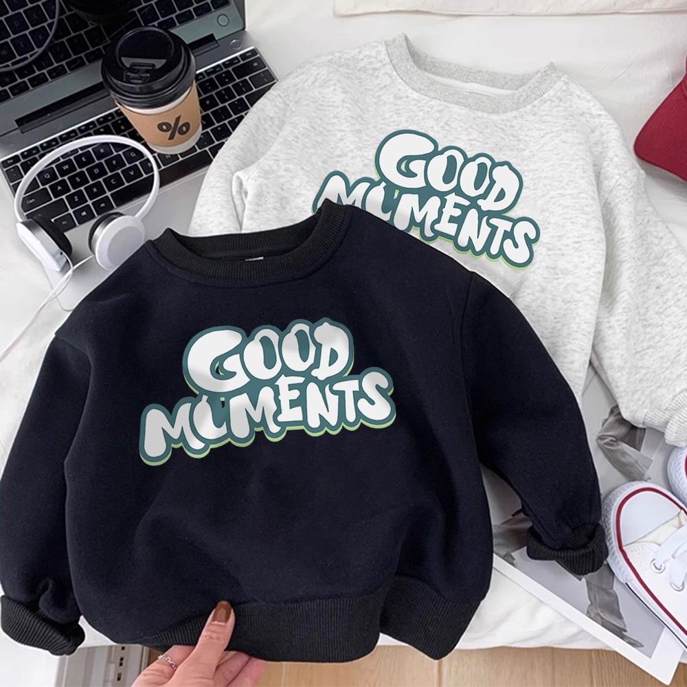 Fleece Lined Unisex Kids Round Neck Sweatshirt