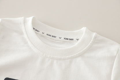 Children's clothing shirt long sleeved three piece set