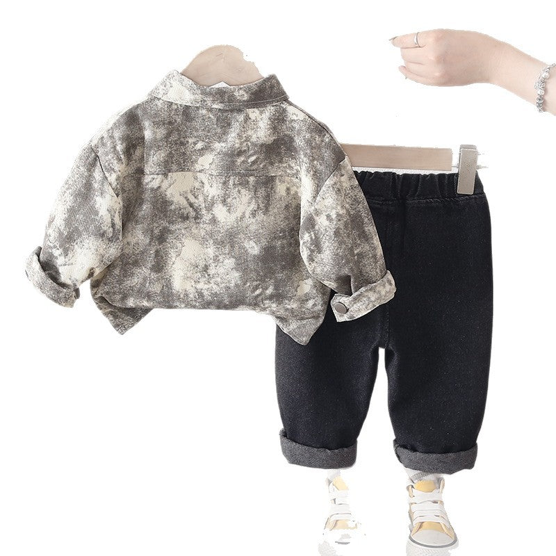 Autumn tie dye long sleeved three piece set for baby children's clothing