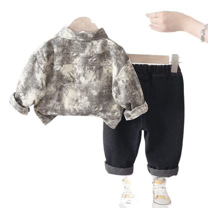Autumn tie dye long sleeved three piece set for baby children's clothing