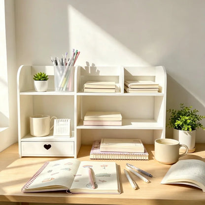 3 Tier Double Layer PP Desktop Organizer Stationery Storage Box Office School Study Desk Holder