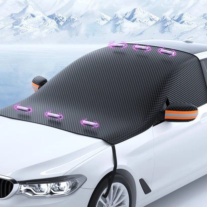 Magnetic Car Snow Cover Car Front Windscreen Cover Exterior Sunshade Snow Protection Snow Shield Half-Cover Windshield Cover