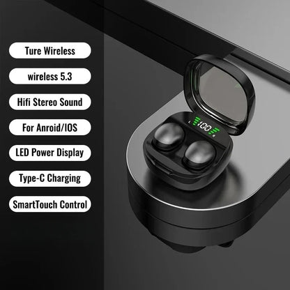 Mini 5.3 Wireless Bluetooth Headset Small Earbuds Sleep Work Sports Invisible Headphones HD HIFI Bass Sound Quality Earphones