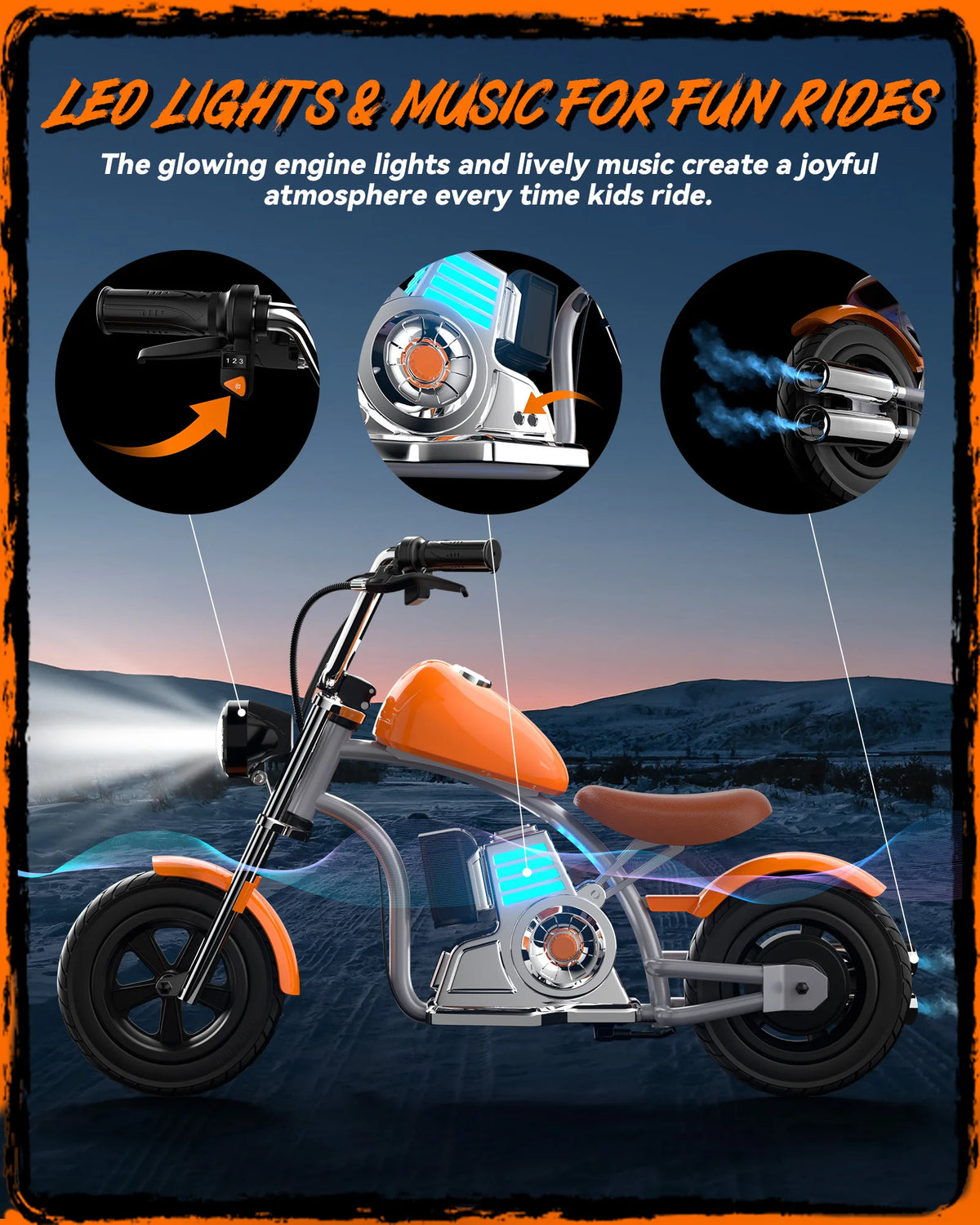 AOVOPRO Electric Bicycle Maximum Speed 10.5Ah, children's Electric Bicycle Range 9-10 Miles, 12 inch Inflatable Tires