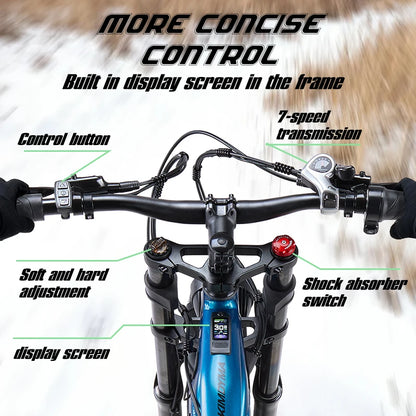 KIMDYMA K03 3000W Dual Motor Electric Bike for Adults, 48V Lithium Battery 26" Fat Tyre All-Terrain E-bike with Hydraulic Brakes