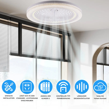 49x49cm Modern Ceiling Fan with Light 6 Speeds Reversible Low Profile Ceiling Fan Light 3CCT LED Dimmable Flush Mount Ceiling Fans with Lights Timing Ceiling Fans Light with Remote for Living Room Kitchen Bedroom And Office