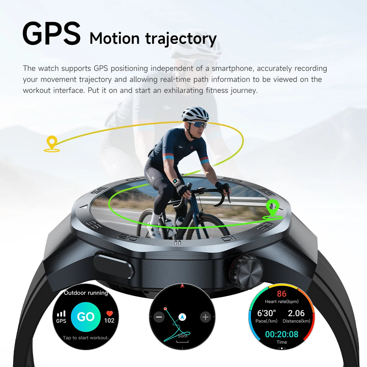 2026New Luxury Mens GPS Motion Smart Watch Military Wristwatch Waterproof Compass Altimeter Man Electron Sports Business Watches